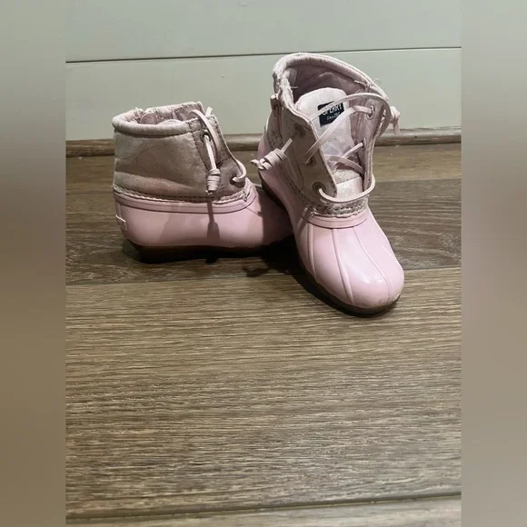 Toddler Sperry Saltwater Duck Boots Pink - Picture 1 of 9